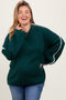 Hunter Green Contrast Stitch Maternity Plus Sweater