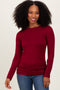 Burgundy Basic Long Sleeve Top