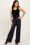 Charcoal Basic Wide Leg Pocketed Pants