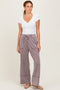 Mocha Mineral Wash Wide Leg Ankle Pants