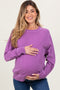 Plum French Terry Vintage Wash Maternity Pullover