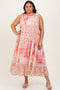 Peach Abstract Printed Plus Maxi Dress