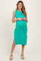 Jade Pointelle Contrast Trim Sweater Maternity Midi Dress