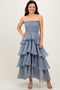 Blue Layered Maxi Dress