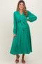 Jade Belted Long Sleeve Maternity Maxi Dress