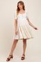 Cream Button Up Ruffle Tiered Maternity Dress