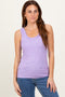 Lavender Melange Ribbed Fitted Tank Top