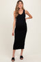 Black V-Neck Tank Maternity Maxi Dress