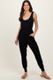 Black Scoop Neck Sleeveless Jogger Jumpsuit
