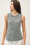Heather Grey Basic Crew Neck Tank