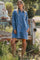 Blue Denim Heart-Pocket Shirt Dress