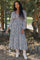 Blue Floral Smocked Waist Maxi Dress