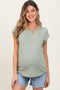 Sage Soft Cap Sleeve Maternity T-Shirt Top