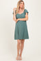 Olive Flutter Sleeve Button Accent Maternity Dress