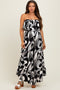 Black/Cream Printed Wide Leg Tube Maternity Jumpsuit
