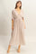 Beige V-Neck Braid Detail Maxi Dress