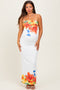 Ivory Floral Strapless Maternity Maxi Dress