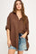 Light Brown Lightweight Sheer Button Down Blouse