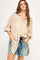 Light Beige Lightweight Sheer Button Down Blouse