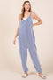 Royal Blue Ribbed Sleeveless Jumpsuit