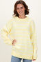 Yellow Striped Oversized Sweater