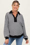Black Striped Oversized Collared Pullover Maternity Top