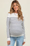 Navy Striped Knit Maternity Long Sleeve Top