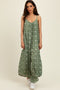 Olive Tile Mosaic Printed Cami Jumpsuit