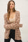Mocha Fine Knit Striped Open Cardigan