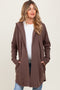 Mocha Hooded Long Maternity Cardigan