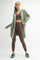 Light Olive Hooded Long Cardigan
