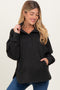 Black Brushed Knit Button Collar Maternity Pullover