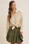 Cream Floral Cotton Gauze Oversized Button-Down Shirt