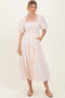 Pink Floral Smocked Ruffle Tiered Maxi Dress