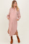 Rust Textured Stripe Button Down Maternity Shirt Dress