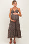 Olive Twist Front Tiered Maternity Midi Dress