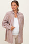 Mocha Striped Button Down Maternity Shirt