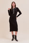 Black Contrast Stitch Midi Sweater Dress