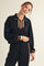 Black Contrast Trim Half Zip Sweatshirt