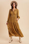 Yellow Printed Smocked Waist Tiered Maxi Dress