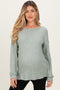 Sage Puff Sleeve Solid Maternity Sweater Top