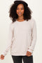 Beige V-Neck Double Layer Nursing Pullover Top