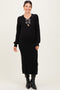 Black Ribbed Bow Detail Maternity Midi Sweater Dress