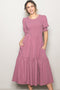Mauve Textured Flowy Dress