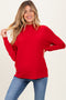 Red Mock Neck Exposed Seam Maternity Sweater