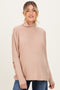 Taupe Draped Oversized Turtleneck Dolman Sleeve Maternity Top