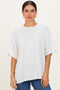 Cream Crew Neck Short Sleeve Oversized T-Shirt