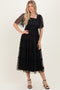 Black Ruffled Mesh Maxi Dress