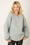 Heather Grey Knit Oversized Button Cardigan