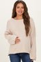 Oatmeal Oversized Boatneck Maternity Sweater